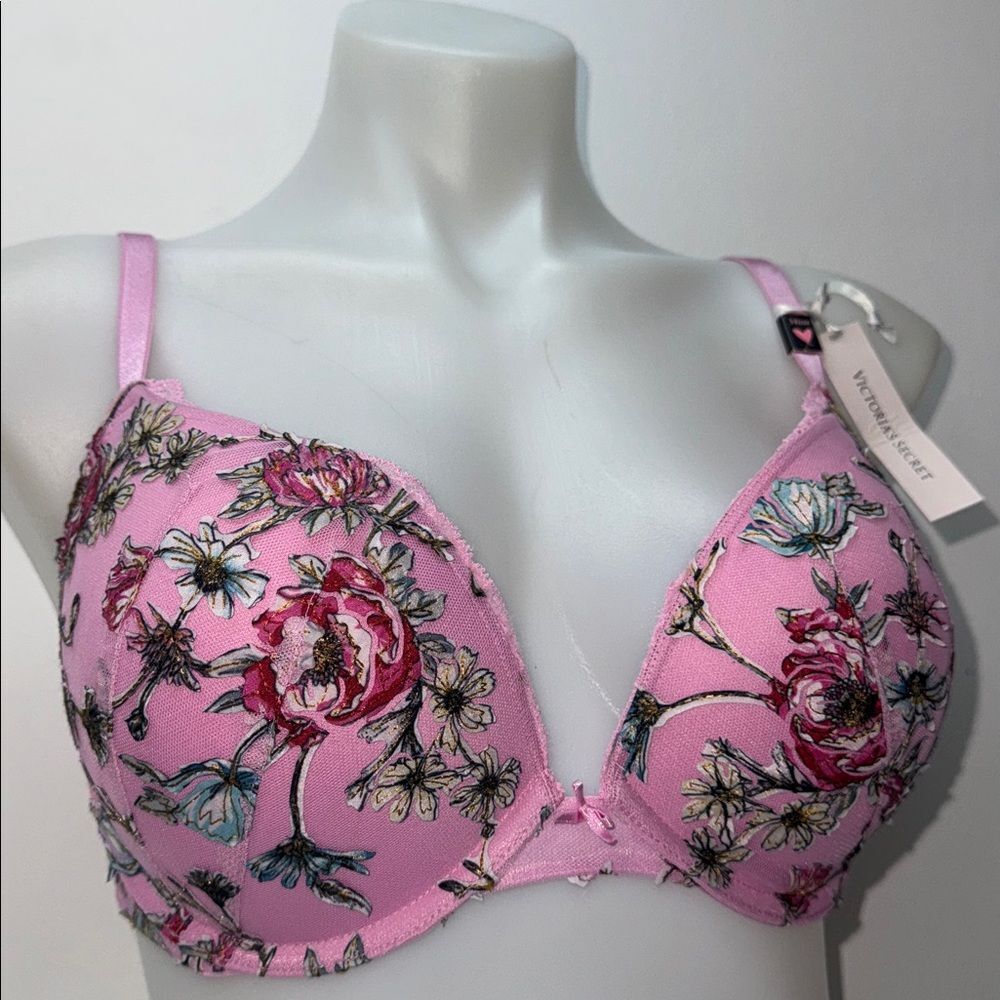 ✨Victoria's Secret Pink Floral Bra Sz 34DD Demi NWT